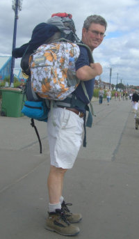Colin carrying both rucksacks